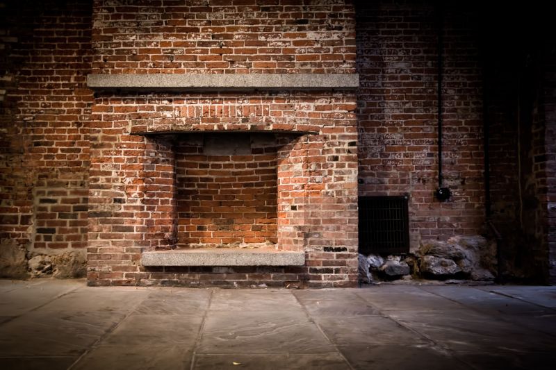 Brick Fireplace And Chimney