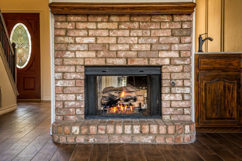 Brick Fireplace And Chimney