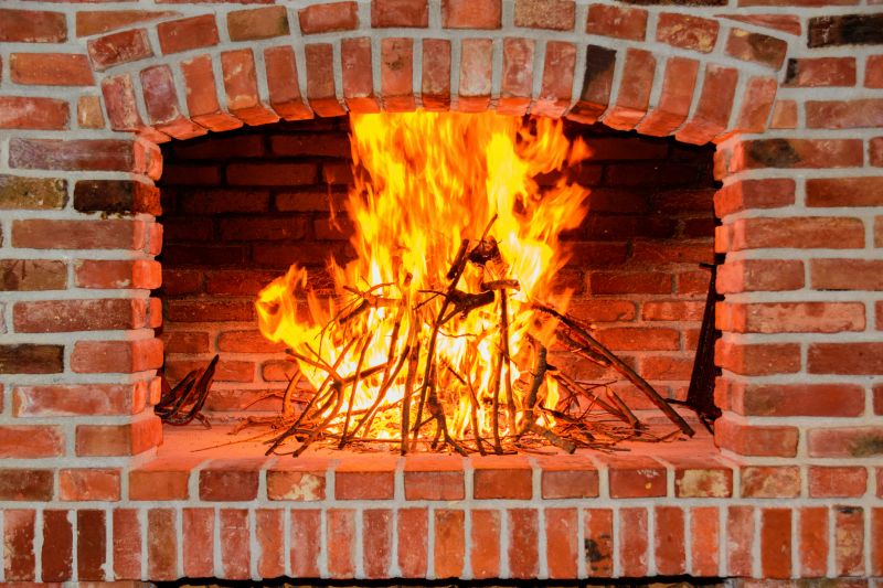 Brick Fireplace And Chimney
