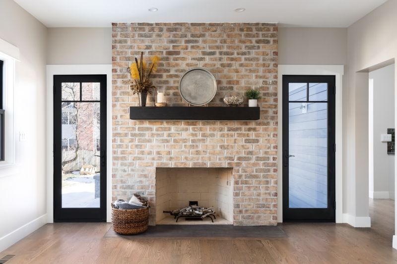 Brick Fireplace And Chimney