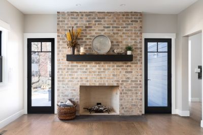 Brick Fireplace And Chimney