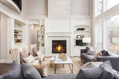 Brick Fireplace And Chimney