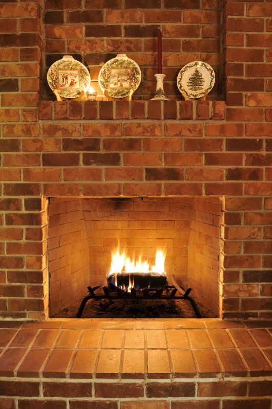 Brick Fireplace And Chimney